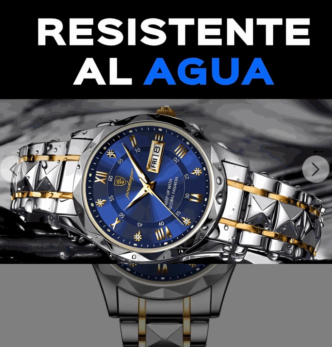 Reloj Poedagar Gold Blue