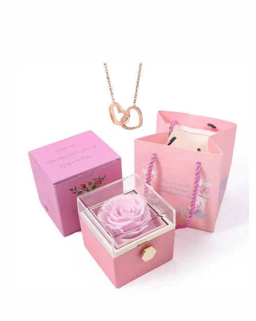 Collar De Corazón Con Rosa